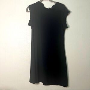 Nik and Nash black ruffled edge, cap sleeved dress, Sz L. Preowned. Like new.
